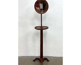 Lot 1510 19th Century Mahogany Shaving Stand. Adjustable Circular Mirror. Tripod Base