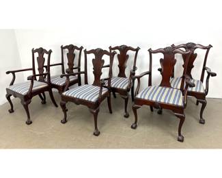 Lot 1529 Set 6 Ball and Claw Chippendale style Solid Mahogany Armchairs with Carved Shells and Ball and Claw