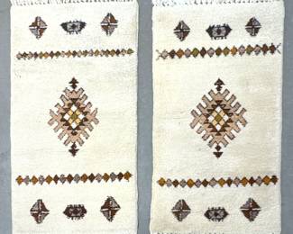 Lot 2066 2 8 X 5 8 Pair of vintage Moroccan Berber hand knotted wool pile rugs with geometric motifs