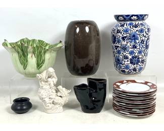 Lot 2039 Assortment Decorative Ceramics and Porcelain including Icaros Greece Pottery Vase, Mustardseed and M