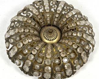 Lot 1733 Regency Style Crystal Prism Ceiling Mount Light.