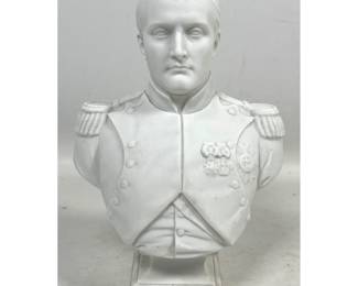 Lot 1887 Jean Gilles Achille J. Barre Bisque Porcelain Bust of Napoleon I with Incised Marks and Dated 1835.