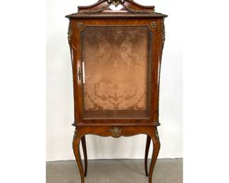 Lot 1677 French Louis XV Style Parquetry Vitrine on Stand with Ormolu . Display Cabinet.