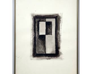 Lot 1577 Gerald DiGiusto 71 Ink and Watercolor Drawing Geometric Abstraction. Study for sculpture. Signed
