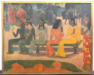 Lot 1920 Paul Gauguin Ta Matete The Market vintage framed reproduction print on board. Plate signed and title