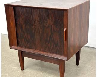 Lot 1405 Danish Modern Sven Age Madsen Rosewood Tambour Door Nightstand End Side Table
