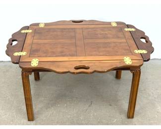 Lot 1703 Baker Furniture Chippendale Style Walnut and Burl Wood Butler s Tray Coffee Table