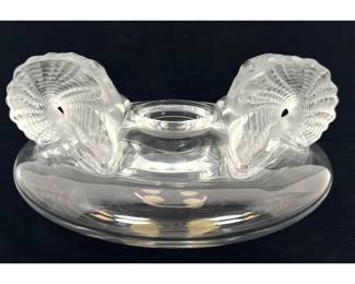 Lot 1915 Lalique France frosted and clear crystal Santorini centerpiece bowl. Hand signed.