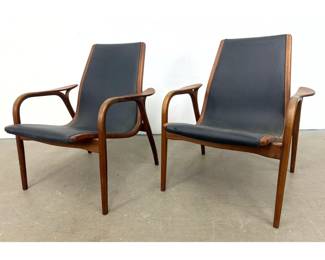 Lot 1412 Pair Yngve Ekstrom for Swedese Mingo Teak Armchairs. Made in Sweden. Lounge chairs.