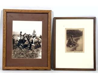 Lot 1976 Two framed black and white photographs of Native American subjects including Rodman Wanamaker print