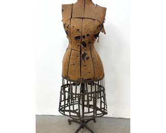 Lot 1679 Antique HallBorchert Dress Form Company Queen Adjustable Dress Form Size 2. Cast Iron Base with Foo