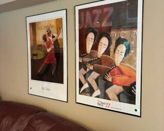 "Del Tango" and "The Jazz Boys II" by Marie-Frederique framed posters