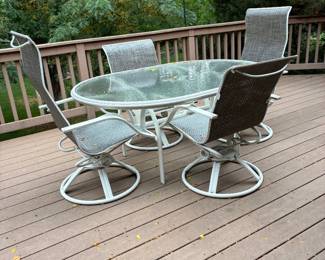 Oval patio table and chairs