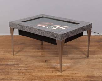 1980s Infinity Mirror Coffee Table
