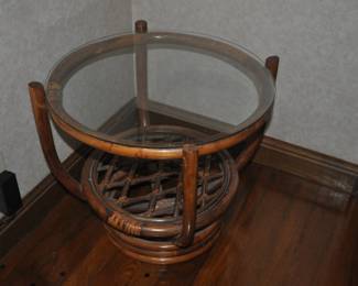 Round Glass Top End Table