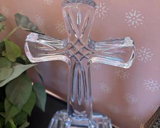 Glass Cross Figurine