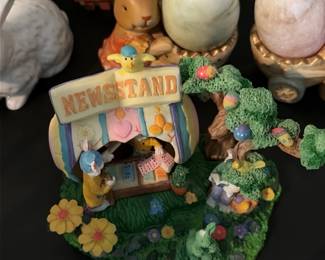 Newsstand Bunny Figurine