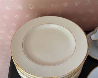Cream China Gold-Trimmed Dinnerplate