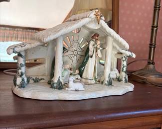 Ceramic Nativity Manger Scene