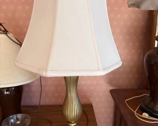 Brass Ribbed Table Lamp