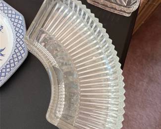Pressed Glass Fan-Shaped Dish Set