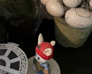 Porcelain Bunny Figurine on Base