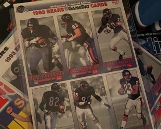 1993 Bears Gameday Cards Sheet