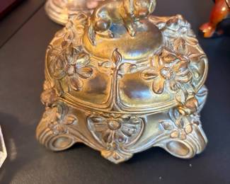 Floral Gilded Metal Trinket Box