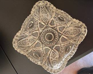 Pressed Glass Square Dish