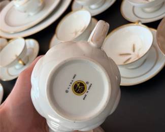 Porcelain Teapot with Pink Rose Motif