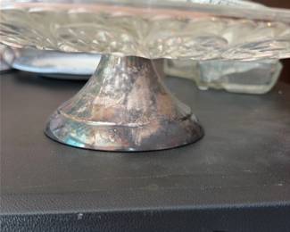 Pressed Glass Pedestal Cake Stand