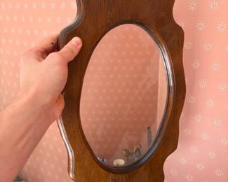 Oval Wood Wall Mirror