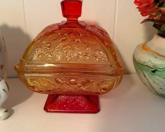 Jannette Amberina Glass dish