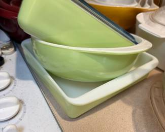 Green Pyrex Casserole Dishes