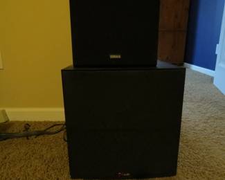 Polk Audio 10" subwoofer and Yamaha speakers(pair)