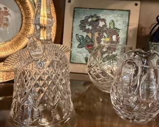Waterford Crystal Lismore Pattern Bell and Small Pitcher