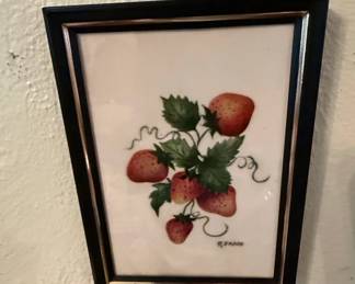 R. Pangs Strawberry Botanical Painting
