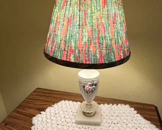 Vintage Capodimonte Italian Porcelain Floral Table Lamp