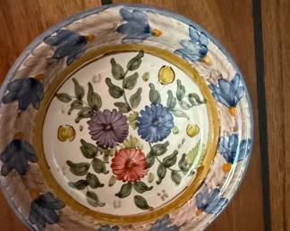 HandPainted Floral Majolica Bowl