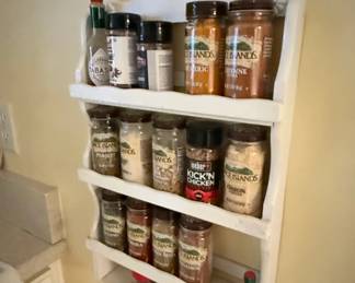 WallMounted Wooden Spice Rack