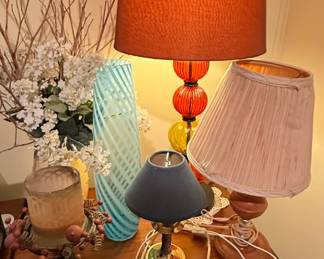 MidCentury Modern Stacked Glass Ball Table Lamp