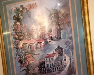 S.P. Stoyan Painting of Montmartre Scene with SacrCur and Le Lapin Agile