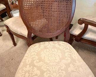 French Louis XVI Style Cane Back Dining Chairs
