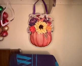 Floral Pumpkin Door Hanger