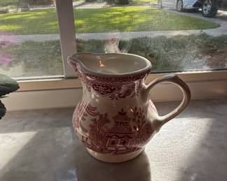 English Transferware Red Willow Creamer by Regal