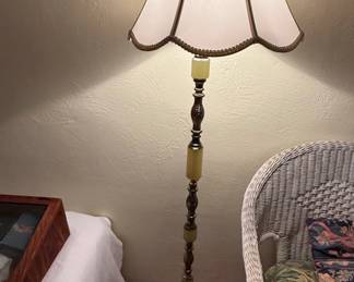 Vintage Brass and Onyx Floor Lamp