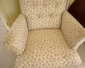 Floral Upholstered Accent Chair with Ruffled Skirt