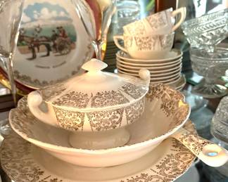 Antique platter and plates