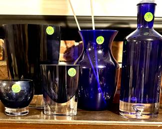 Poland Blue Glass Vases
