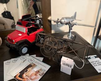 New Classic "Rex" Dresser with Mirror, Rustic Metal Biplane Model